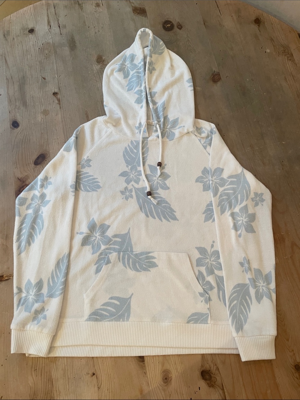 Ron Jon Surf Shop Beach Hoodie Soft Lightweight Fleece Hawaiian Floral Print